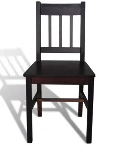 vidaXL Dining Chairs 6 pcs Brown Pinewood