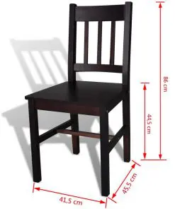 vidaXL Dining Chairs 6 pcs Brown Pinewood
