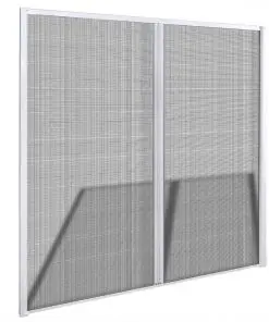 White Sliding Insect Screen for Double Doors 215 x 215 cm