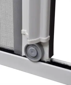 White Sliding Insect Screen for Double Doors 215 x 215 cm