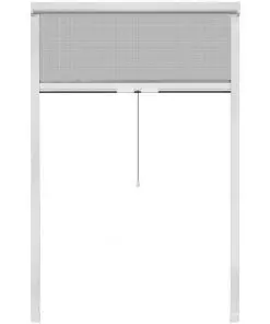 White Roll Down Insect Screen for Windows 120 x 170 cm