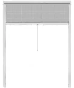White Roll Down Insect Screen for Windows 140 x 170 cm