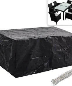 vidaXL Garden Furniture Cover 6 Person Poly Rattan Set 10 Eyelets 240 x 140cm