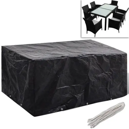 vidaXL Garden Furniture Cover 6 Person Poly Rattan Set 10 Eyelets 240 x 140cm