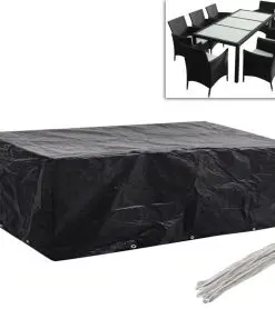 vidaXL Garden Furniture Cover 8 Person Poly Rattan Set 10 Eyelets 300 x 140cm
