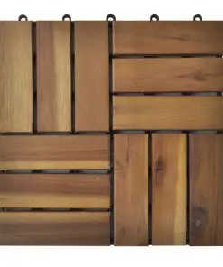 10 pcs Acacia Decking Tiles 30 x 30 cm