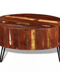 vidaXL Coffee Table Solid Reclaimed Wood Round