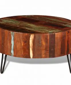 vidaXL Coffee Table Solid Reclaimed Wood Round
