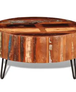vidaXL Coffee Table Solid Reclaimed Wood Round