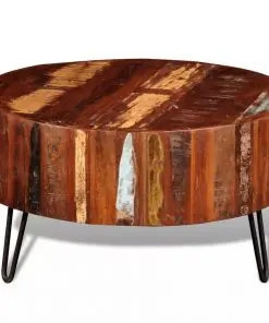 vidaXL Coffee Table Solid Reclaimed Wood Round