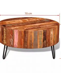 vidaXL Coffee Table Solid Reclaimed Wood Round