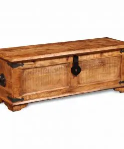 vidaXL Storage Chest Rough Mango Wood