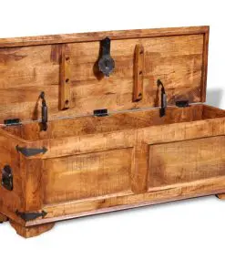 vidaXL Storage Chest Rough Mango Wood