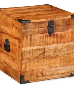 vidaXL Storage Chest Cubic Rough Mango Wood