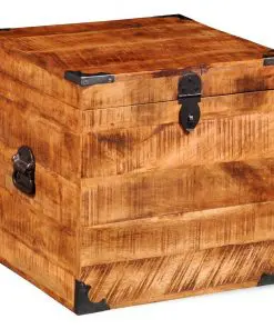 vidaXL Storage Chest Cubic Rough Mango Wood
