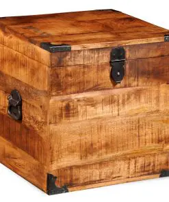 vidaXL Storage Chest Cubic Rough Mango Wood