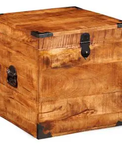 vidaXL Storage Chest Cubic Rough Mango Wood