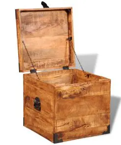 vidaXL Storage Chest Cubic Rough Mango Wood