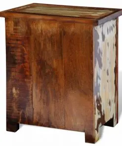 vidaXL Nightstand with 2 Drawers Solid Reclaimed Wood