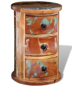 vidaXL Reclaimed Cabinet with 3 Drawers Solid Wood