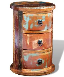 vidaXL Reclaimed Cabinet with 3 Drawers Solid Wood