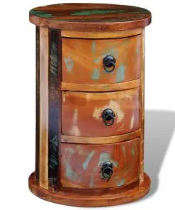 vidaXL Reclaimed Cabinet with 3 Drawers Solid Wood