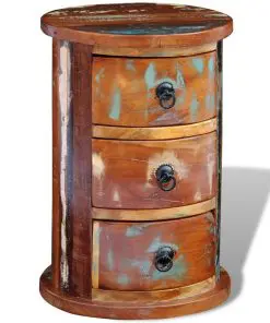 vidaXL Reclaimed Cabinet with 3 Drawers Solid Wood