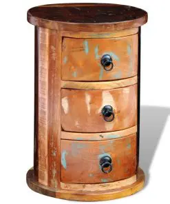 vidaXL Reclaimed Cabinet with 3 Drawers Solid Wood