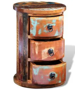 vidaXL Reclaimed Cabinet with 3 Drawers Solid Wood