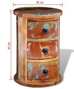 vidaXL Reclaimed Cabinet with 3 Drawers Solid Wood