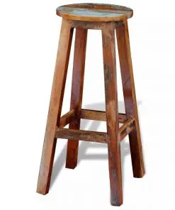 vidaXL Bar Stool Solid Reclaimed Wood