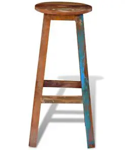 vidaXL Bar Stool Solid Reclaimed Wood