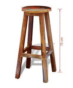 vidaXL Bar Stool Solid Reclaimed Wood