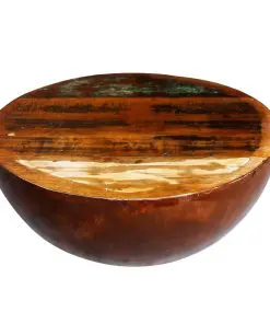 vidaXL Coffee Table Bowl-shaped with Steel Base Solid Reclaimed Wood