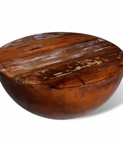 vidaXL Coffee Table Bowl-shaped with Steel Base Solid Reclaimed Wood