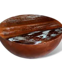 vidaXL Coffee Table Bowl-shaped with Steel Base Solid Reclaimed Wood