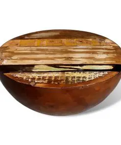 vidaXL Coffee Table Bowl-shaped with Steel Base Solid Reclaimed Wood