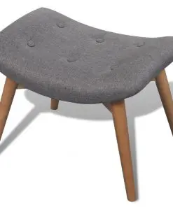 vidaXL Armchair with Footstool Grey Fabric