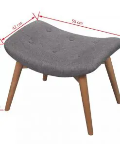 vidaXL Armchair with Footstool Grey Fabric