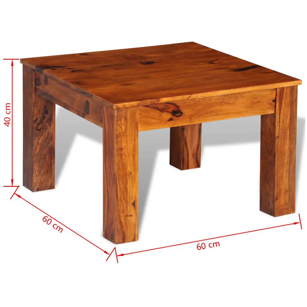vidaXL Coffee Table Solid Sheesham Wood 60x60x40 cm