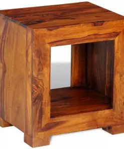 vidaXL End Table Solid Sheesham Wood 37x29x40 cm