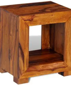 vidaXL End Table Solid Sheesham Wood 37x29x40 cm