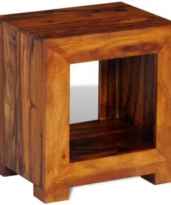 vidaXL End Table Solid Sheesham Wood 37x29x40 cm