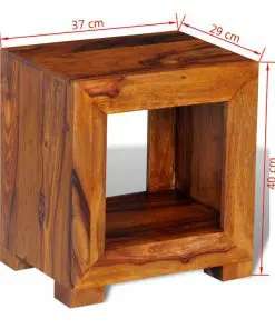 vidaXL End Table Solid Sheesham Wood 37x29x40 cm