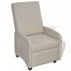 vidaXL Folding Armchair Cream Faux Leather vidaXL Folding Armchair Cream Faux Leather