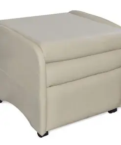 vidaXL Folding Armchair Cream Faux Leather