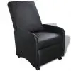 vidaXL Folding Armchair Black Faux Leather