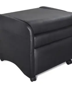 vidaXL Folding Armchair Black Faux Leather