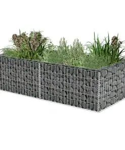 vidaXL Gabion Planter Galvanised Steel 180x90x50 cm