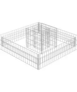 vidaXL Gabion Planter Galvanised Steel 120x120x20